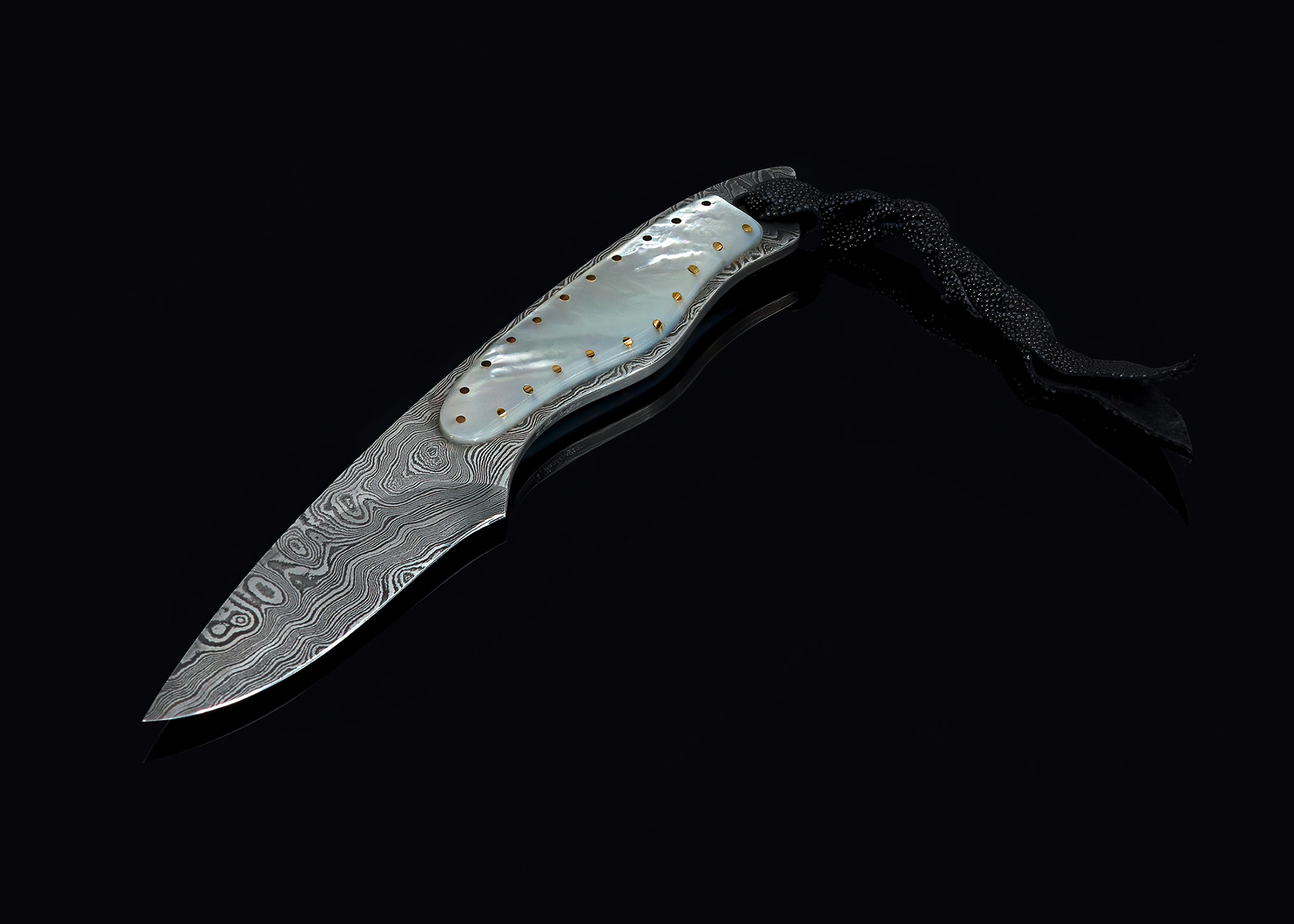 Mother of Pearl and Damascus Dress Knife alternative view