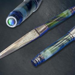 Myanmar Minthamee Damascus dagger with jade handle