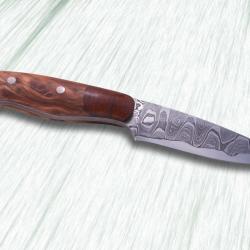 Kernmantel Damascus Hunter with Redwood Handle other view