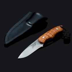 Fiddleback Maple Utility Knife in CPM S35-VN Stainless Steel
