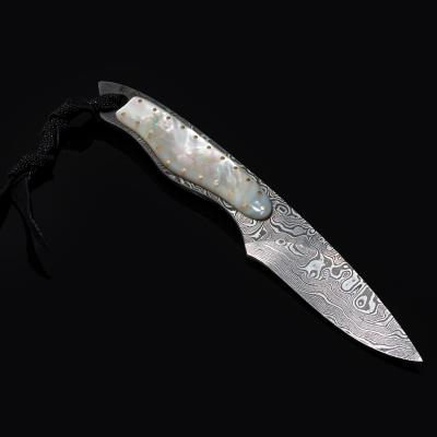 Mother of Pearl and Damascus Dress Knife right view