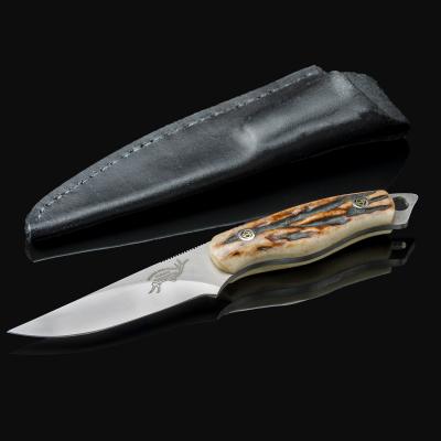 Stag Bird and Trout Knife with a CPM S30V Steel Blade with leather sheath