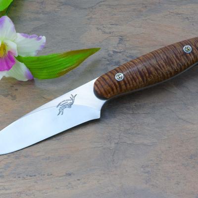 Curly koa utility knife with CPM S35-VN stainless blade